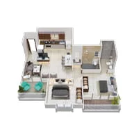 Dwarka Bluewater Chikhali 2 BHK Floor Plan Image