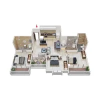 Dwarka Bluewater Chikhali 3 BHK Floor Plan Image